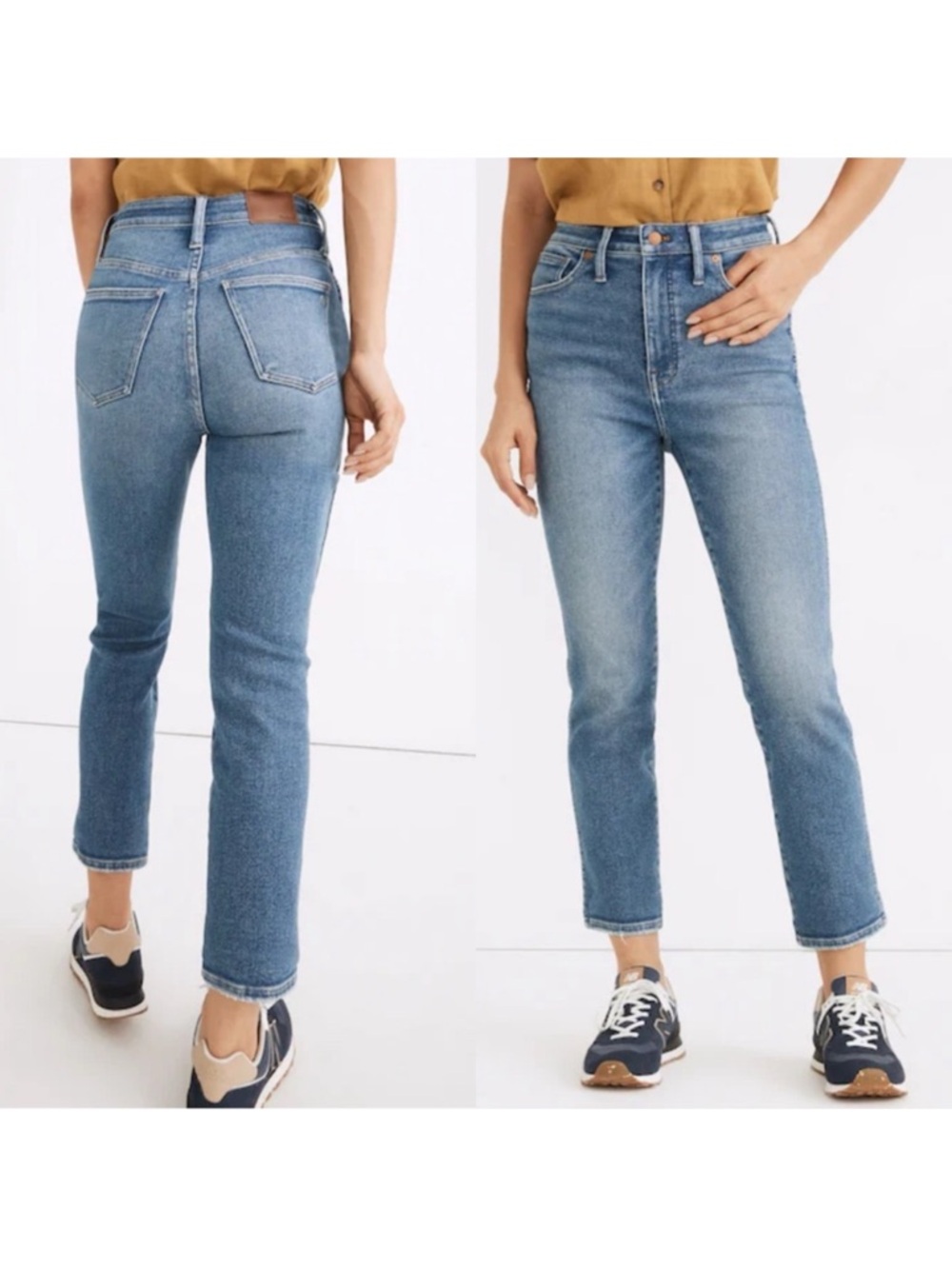 Madewell Curvy Stovepipe High Waist Jeans Size 23P Petite Mid Wash Cropped - Picture 3 of 4